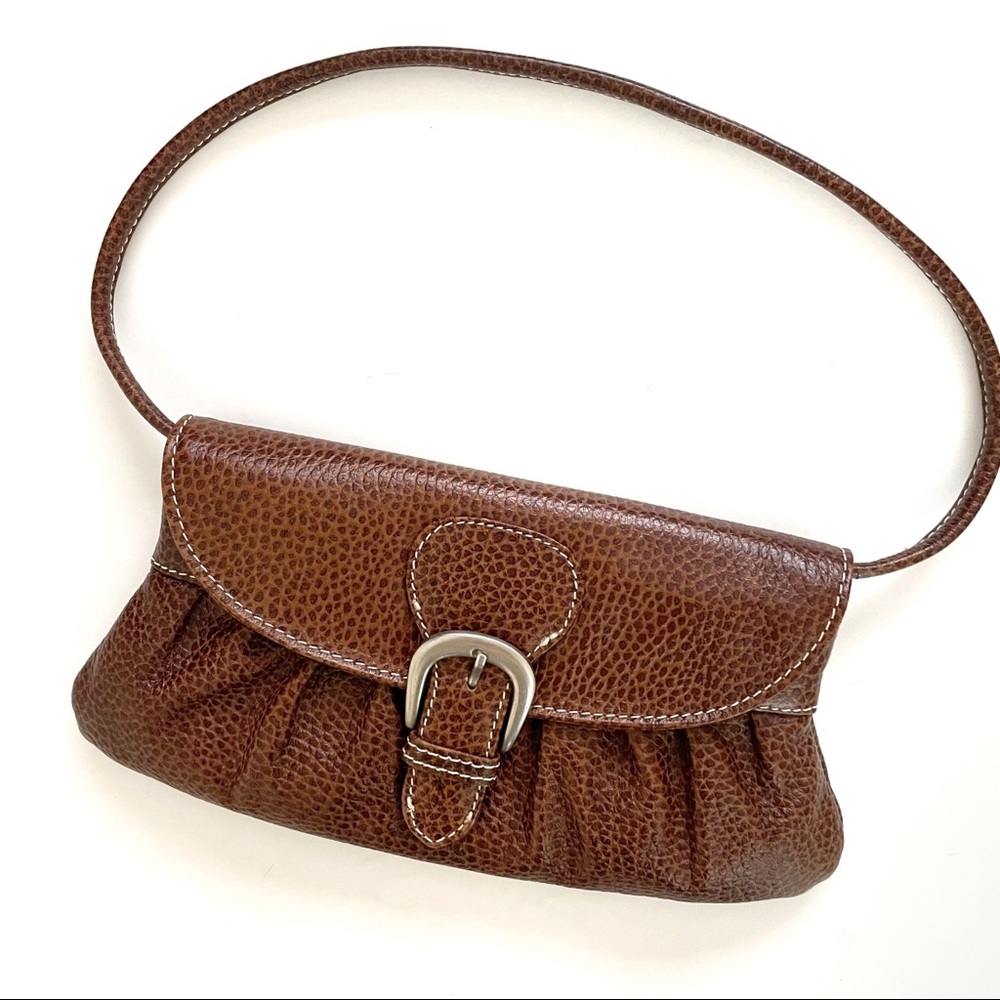 Latico Pebbled Brown Leather Mini Purse Shoulder Bag